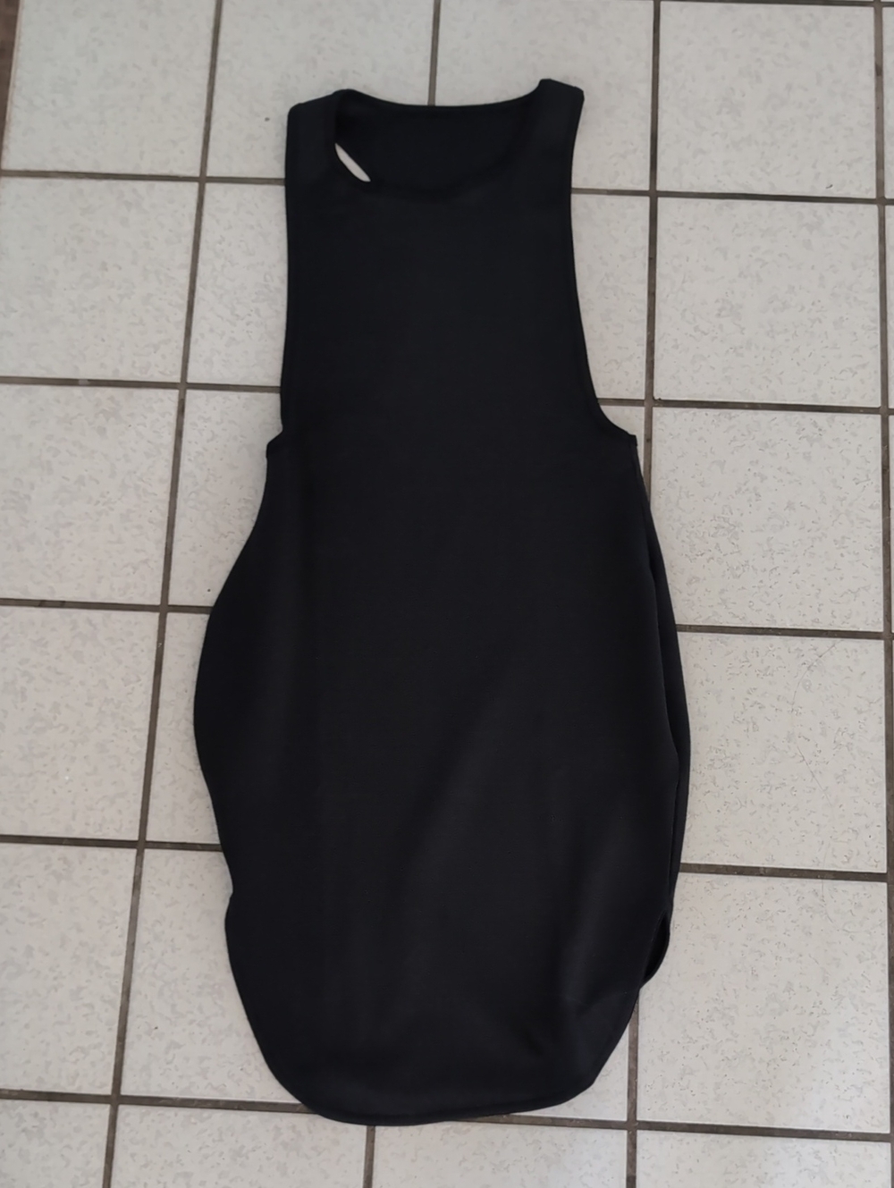 Sleeveless Black Bubble Hem Dress
